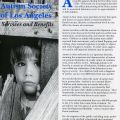 Two adjacent pages of an informational pamphlet from the Autism Society of Los Angeles describes autism as a developmental disability.