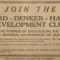 Harvard-Denker-Halldale Development Club advertisement, The Gridiron, volume 1, number 1, page 2, December 17, 1926
