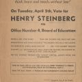 Flier for Communist Party nominee for the Board of Education, circa 1950. Los Angeles County Federation of Labor Collection
