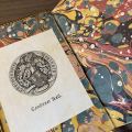 Marbled endpapers and bookplate from The Castle of Otranto PR3757.W2 C3 1786