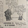 Cartoon encouraging advertising in the Van Nuys Mirror, Van Nuys Mirror, November 6, 1930, Van Nuys High School Newspaper Collection