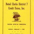 Cover, Retail Clerks District 7 Credit Union - 6th Annual Meeting, February 1, 1959