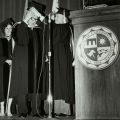 Segovia receives his honorary doctorate degree from CSUN, February 18, 1983