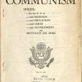 The cover of 100 Things You Should Know About Communism, a booklet published by HUAC to aid the public in the fight against communist espionage, May 14, 1951