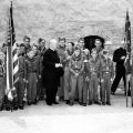 Cardinal Spellman with Boy Scouts, 1931