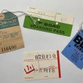Checked baggage tags and airline boarding passes, 1960s