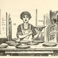 Illustration of Cordelia baking pies. Fabulous Farmer, The Story of Walter Knott and His Berry Farm. S417.K62 H6