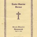 Program from the Easter Sunrise Service, Greek Theatre, Owensmouth, April 6, 1926