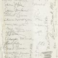 Handwritten list of meeting attendees for a March 13, 1934 meeting at the Hillcrest Country Club