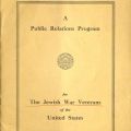 "A Public Relations Program for The Jewish War Veterans of the United States" booklet