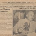 February 11, 1943 edition of the Los Angeles Examiner featuring Representative Martin Dies of Texas as the topic of its editorial page