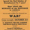 Flyer for a meeting featuring Joseph E. McWilliams, head of the Christian Mobilizers