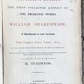 Title Page, Shakespeare. The first collected edition of the dramatic works of William Shakespeare, by William Shakespeare, 1564-1616, 1866, PR2751 .A15 1866
