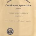 Department of Veterans Affairs Certificate of Appreciation to National Society DAR Fernanda Maria Chapter, ca. 1990