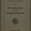 Cover, First Annual Report of the Bureau of Los Angeles Aqueduct Power to the Board of Public Works