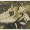 Portrait of two young women washing clothing, ca. 1910, Donald Hiram Stilwell Photograph Collection, DHS_01-02_06_001