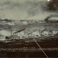 Postcard depiction of the 1898 Battle of Cavite, ca. 1910. Donald Hiram Stilwell Photograph Collection