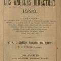 Corran's Los Angeles Directory, Title Page, 1893
