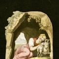 "Lauretta lying down to rest with Goats, in the Cave"