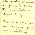 Handwritten note by Frank W. Bireley