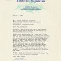Letter to Janice Hinkston from the office of Assemblyman, Robert C. Kline, April 9. 1971