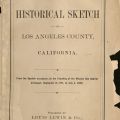 Cover, An Historical Sketch of Los Angeles County, California, 1876