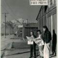 Three men at Manzanar Internment Camp in California