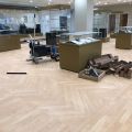 The new gallery floor, mid-installation
