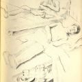 Drawing showing wounded soldiers on hospital beds in All the Brave