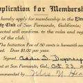 Application to the Elective Study Club, 1924