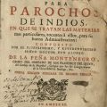 Title page, Itinerario para Parochos de Indios, en que se Tratan las Materias mas Particulares...