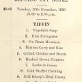 Lunch menu from December 16, 1930 at the Repulse Bay Hotel