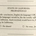 Explanation of a "Proposition" in California to use the English language in Talking Dirty: A Bawdy Compendium of Colorful Language, Humorous Insults & Wicked Jokes