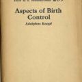 Little Blue Books Aspects of Birth Control, 1921 