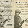 German- and English-language versions of back of flyer, "The Americans have not changed"