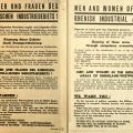 German- and English-language versions of flyer, "Men and Women of the Rhenish Industrial Areas"