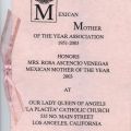 Mexican Mother of the year invitation, 2003