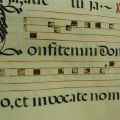 Music with faded Neumes and a Decorative Initial 