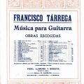 Table of contents, Fransisco Tárrega’s transcribed works for the guitar, Vahdah-Bickford Collection, Box 73, Folder 63