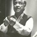 Cesar Chavez during a speech at California State University Northridge. University Archives Photograph Collection