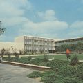 Postcard, Fine Arts building and lawn, ca. 1960s