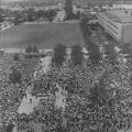 Crowd gathers to hear Eugene McCarthy speak at Valley State, May 23, 1968. University Archives Photograph Collection
