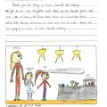 Letter from child after taking a tour of the library with a drawing of a 3D printer