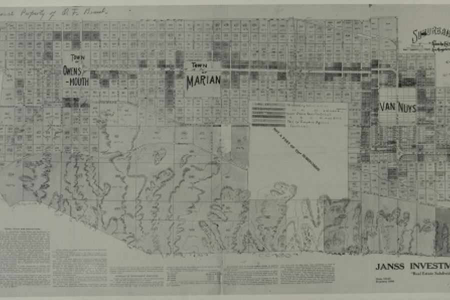 Suburban Homes Company subdivision map, surveyed by V. J. Rowan, November 1910.