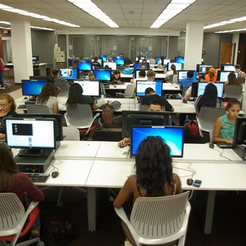 Students Using our Newly Configured Computer Stations