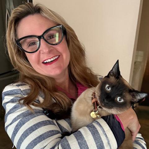 CSUN University Library Dean Emy Decker and Cat Ruby