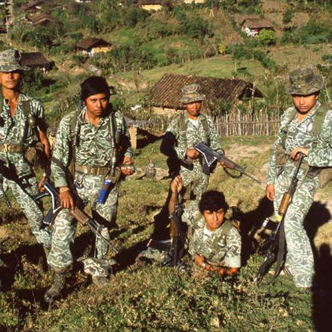 Soldiers resting while on patrol