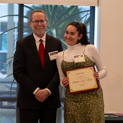 Mark Stover and Luz Lopez Sibrian at scholarship reception