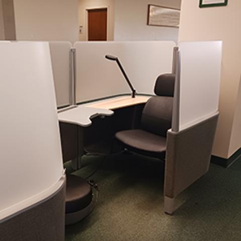 Study pod in the Quiet Study Lounge at CSUN's University Library