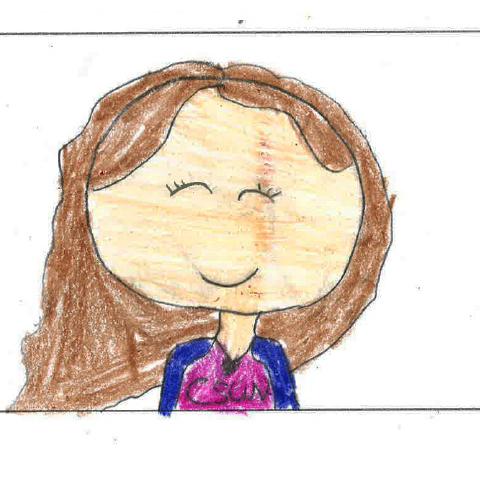 Letter from child after taking a tour of the library with a drawing